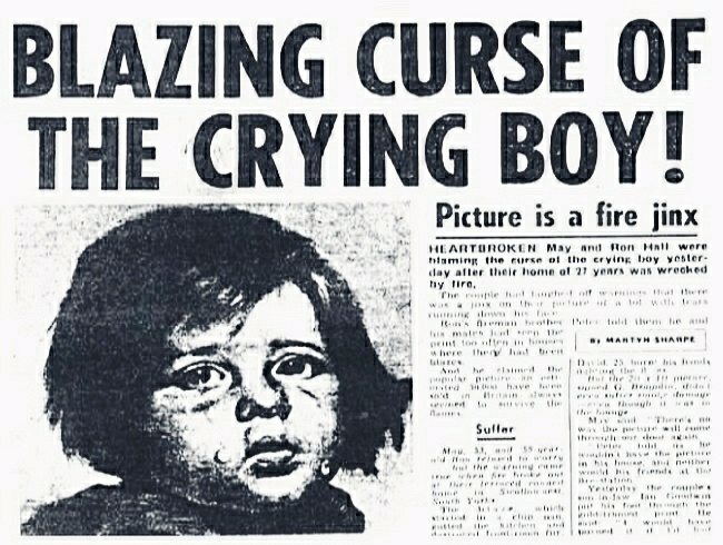 Plamteće prokletstvo slika 'Dječak koji plače'! 8