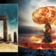Ilustrações de explosão atômica e ruínas antigas no deserto. © Créditos de imagem: Obsidianfantacy & Razvan lonut Dragomirescu | Licenciado de DreamsTime.com (Banco de imagens de uso editorial / comercial)