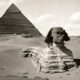 The Great Sphinx of Giza before excavation had revealed more of the statue, photographed circa 1860. © P. Dittrich / New York Public Library