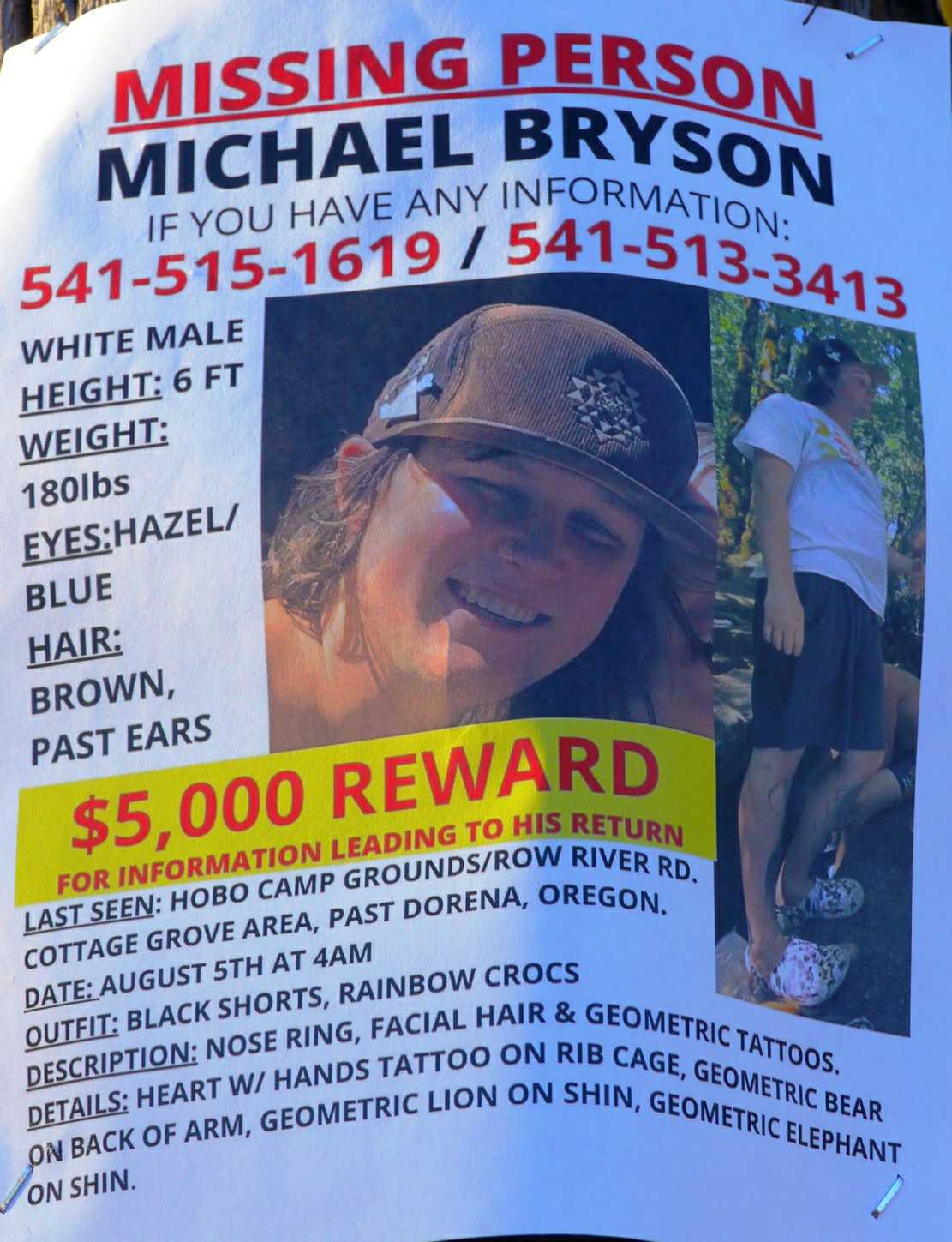 Michael Bryson, Michael Bryson missing