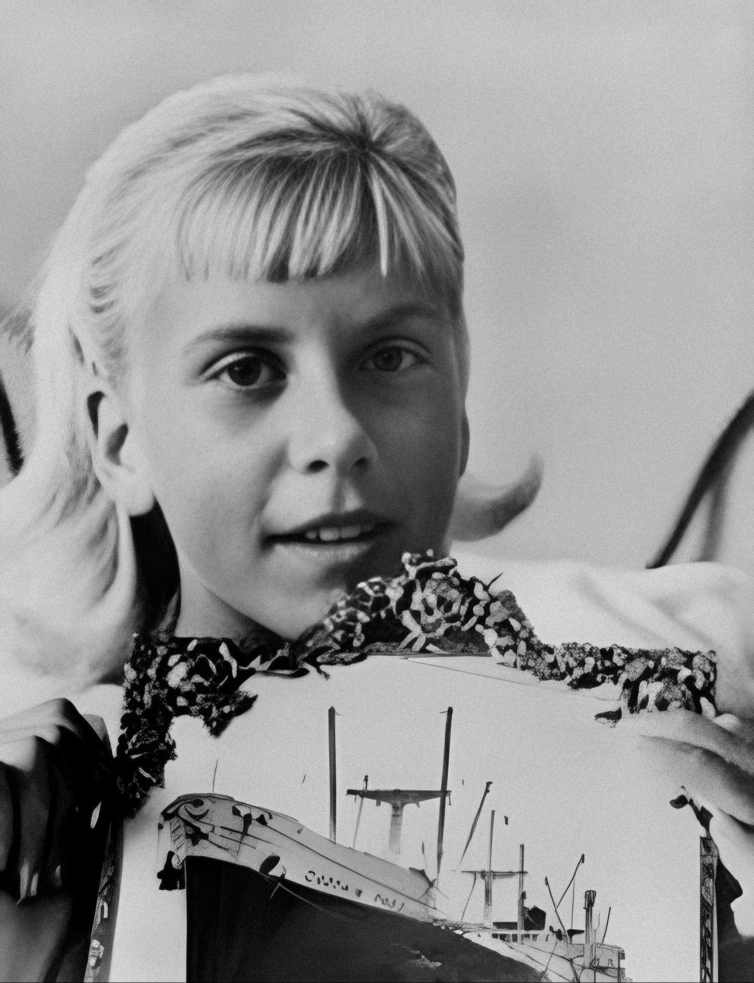 Terry Jo Dupperault, as photographed recuperating in hospital holding a photograph of the Captain Theo, her rescuer ship. It was pictured in the Thursday, 23 November 1961 edition of the New York Daily News. Wikimedia Commons / Restored by MRU.INK