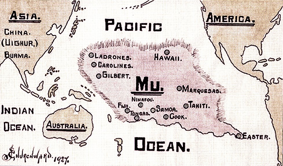 Mu is a legendary lost continent. The term was introduced by Augustus Le Plongeon, who used the "Land of Mu" as an alternative name for Atlantis. It was subsequently popularized as an alternative term for the hypothetical land of Lemuria by James Churchward, who asserted that Mu was located in the Pacific Ocean before its destruction.[