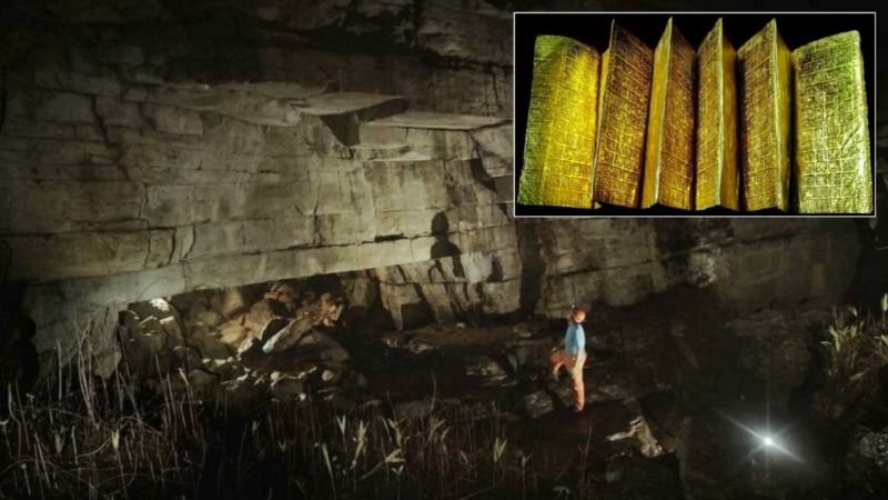 Prästen upptäckte ett gammalt gyllene bibliotek, som tros vara byggt av jättar, inne i en grotta i Ecuador 1
