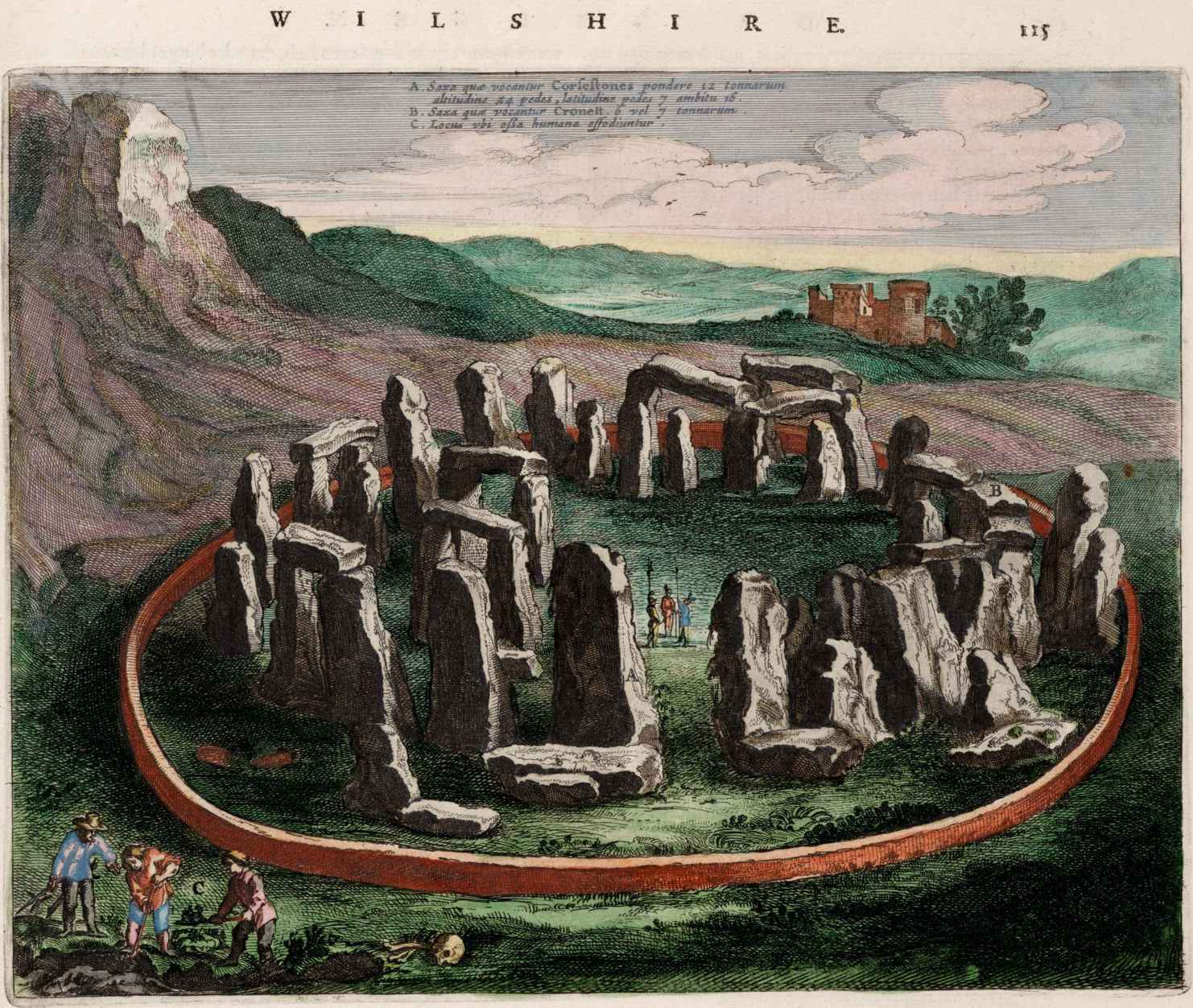 17e-eeuwse afbeelding van Stonehenge