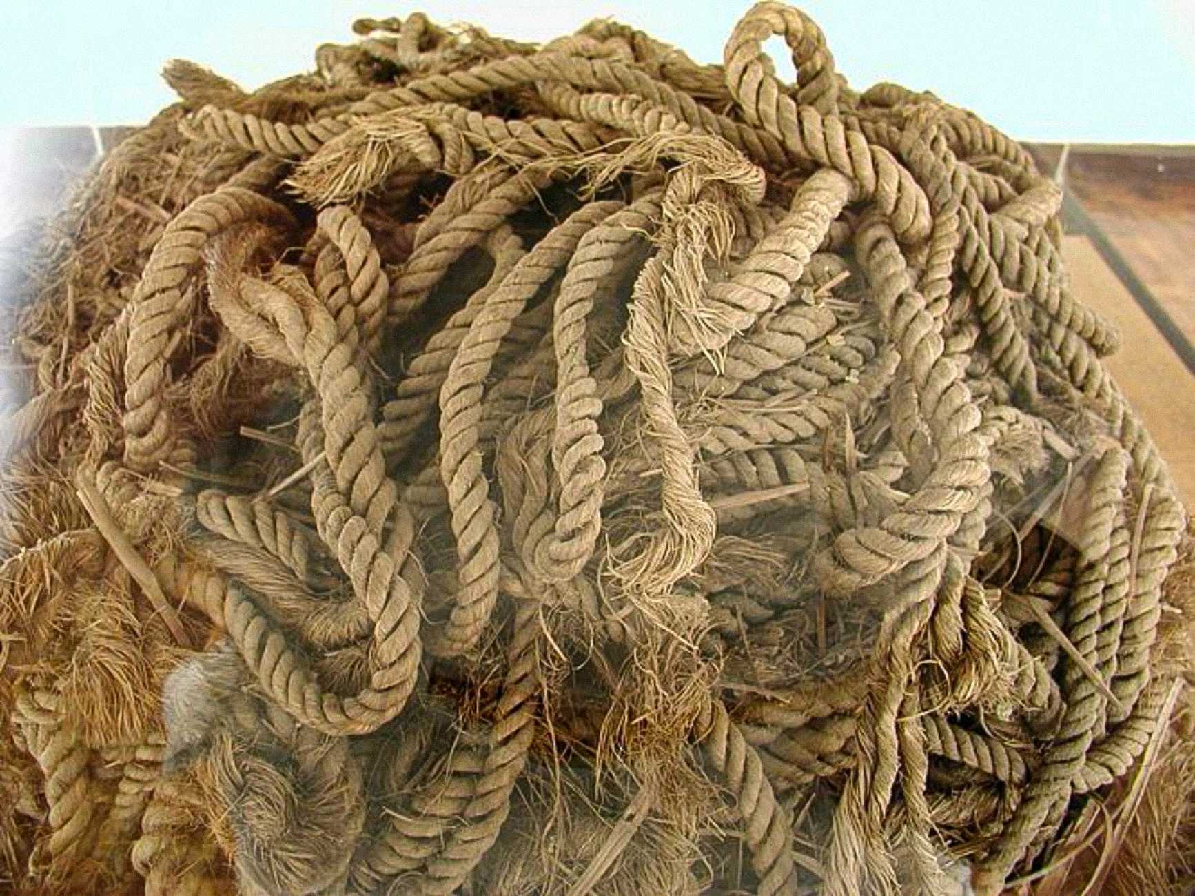 Původní lano objevené s lodí Chufu