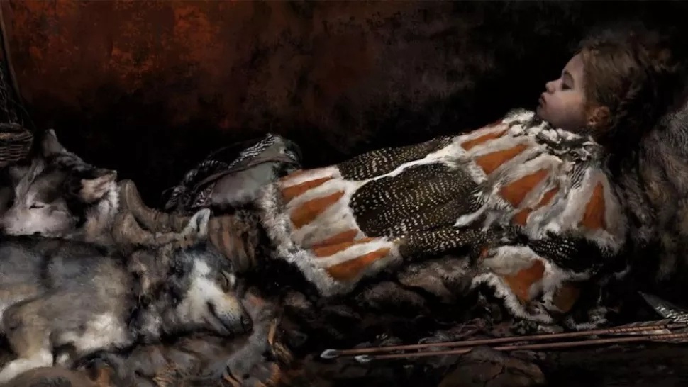 Stenalderbarn fundet begravet med fjer og pels i Finland 6
