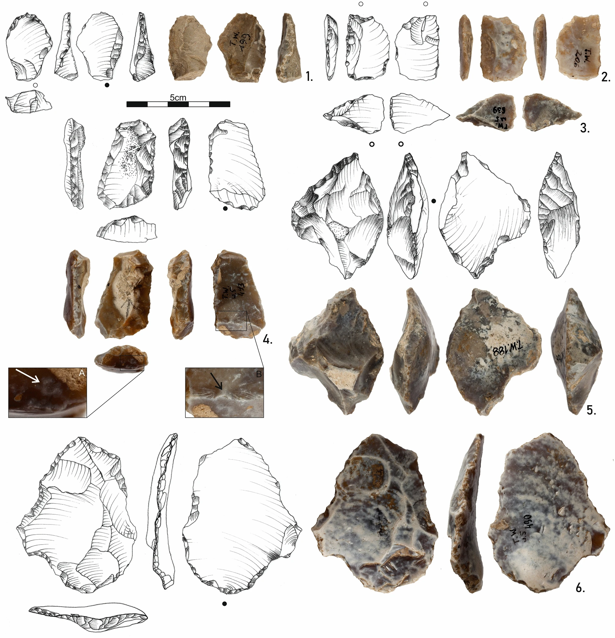 Una muestra de las herramientas descubiertas en Cave Tunel Wielki. Los investigadores dicen que estos artefactos tienen medio millón de años.