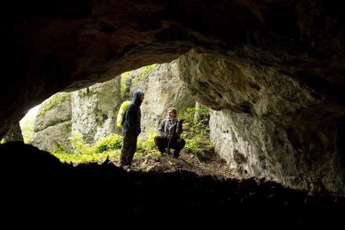 Id-daħla tal-Cave Tunel Wielki fil-Polonja.