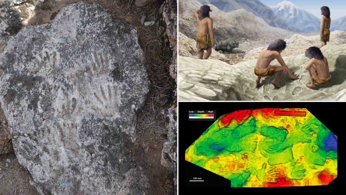 在西藏發現的 200,000 萬年前的手和腳印可能是世界上最早的洞穴藝術 9