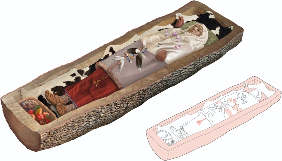 Keltsko žensko, ki je bila po 2,200 letih najdena pokopano v drevesu, 'v modnih oblačilih in nakitu' 12