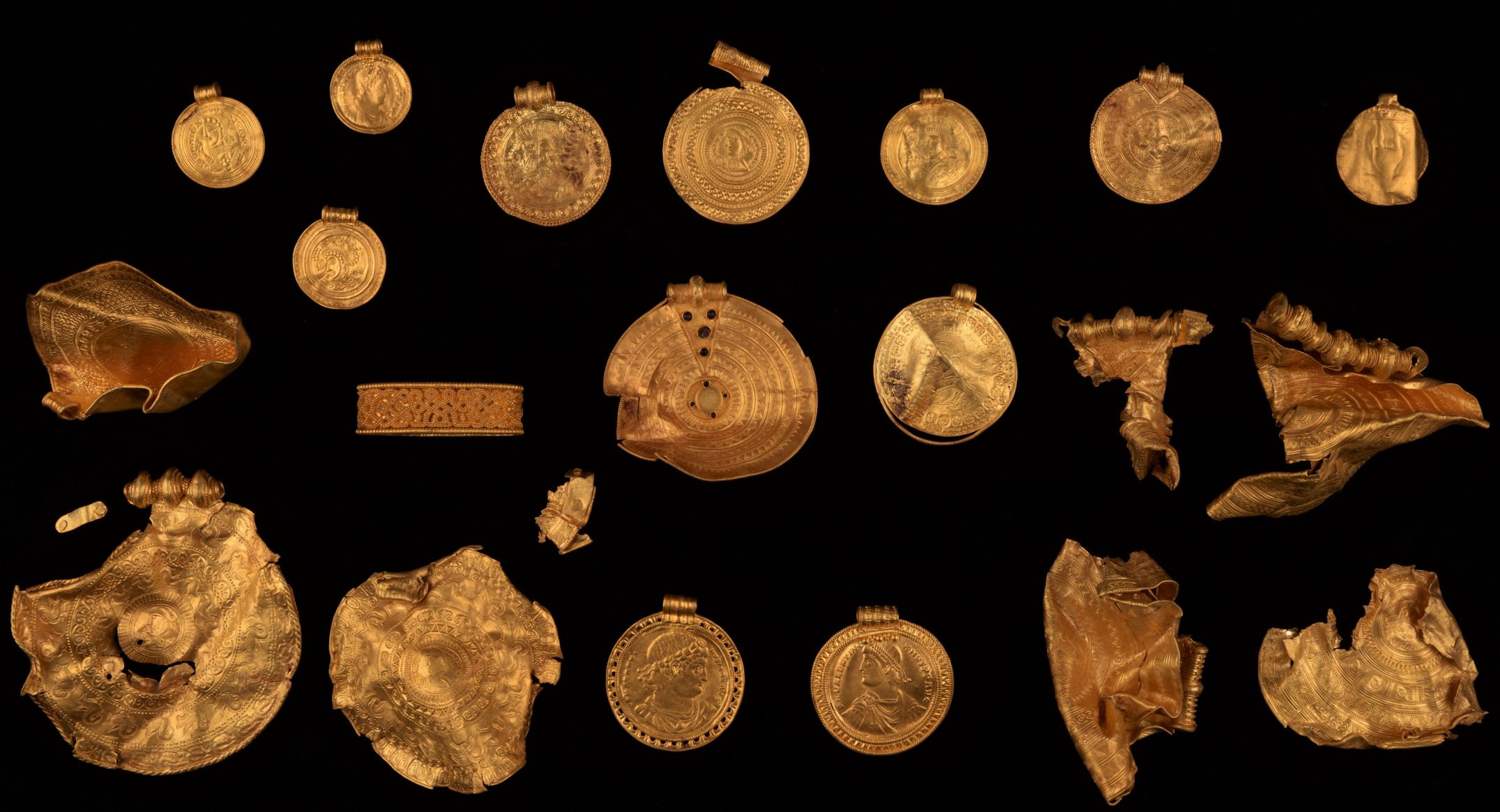 The bracteate was part of a buried Vindelev hoard of gold objects, some of them dating to the fifth century A.D., that was unearthed in the east of Denmark's Jutland region in 2021.