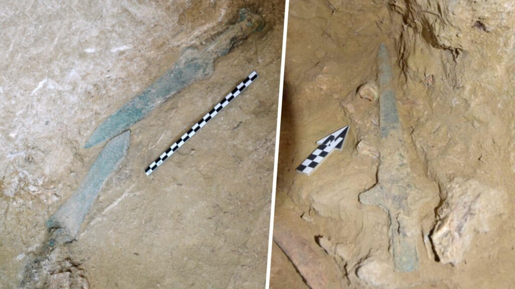 شمشیرهای برنزی از تمدن میسنی در مقبره یونانی شماره 1 یافت شد