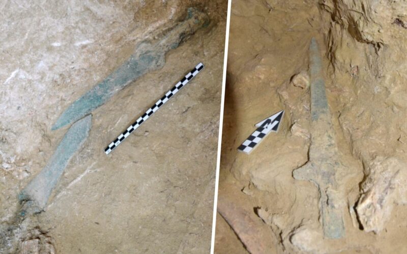Bronzani mačevi iz mikenske civilizacije pronađeni u grčkoj grobnici 7