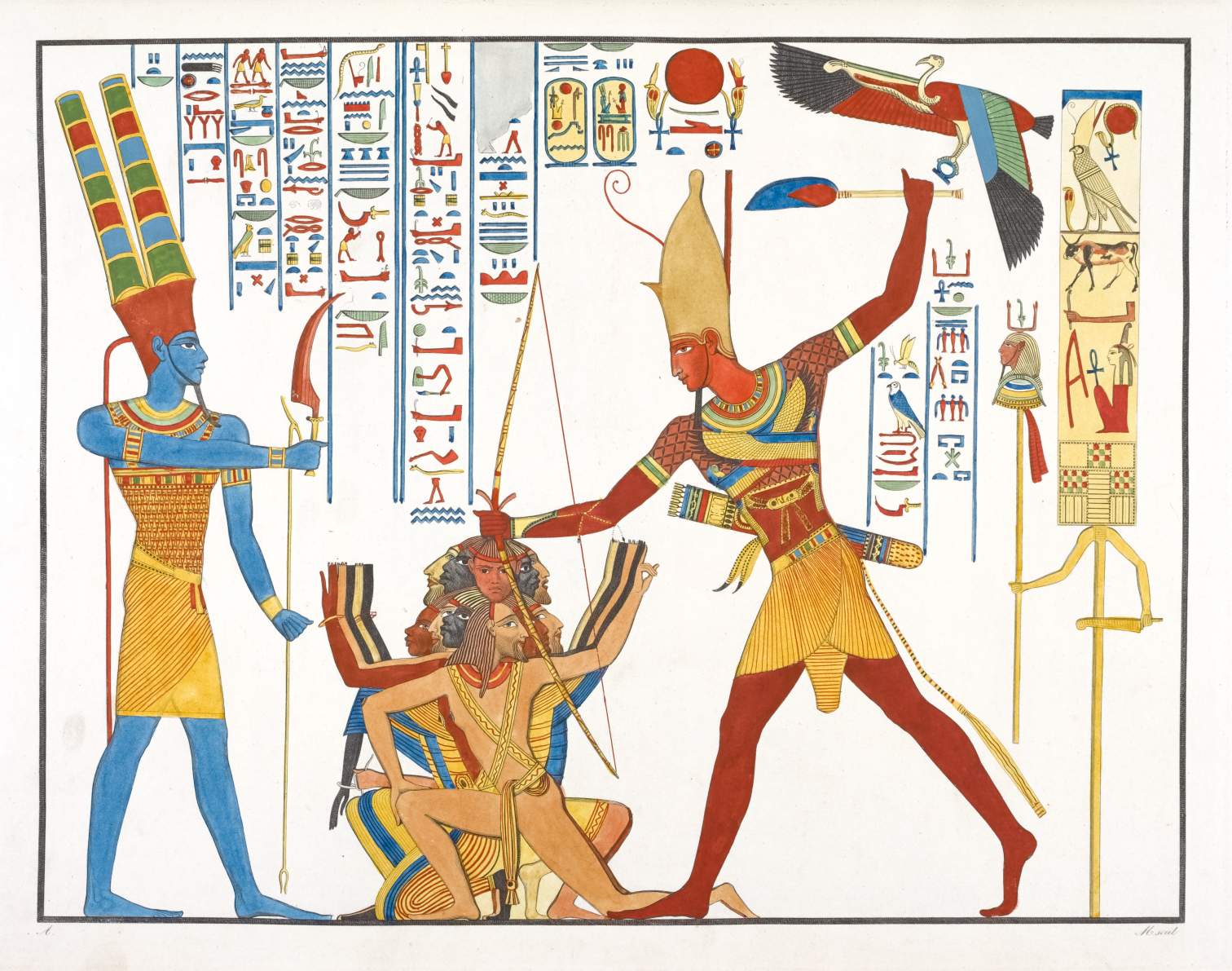 Володіння хопешом для поразки ворогів у єгипетському мистецтві. © Wikimedia Commons