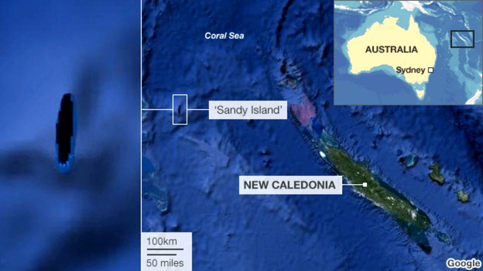 नवंबर 2012 में, ऑस्ट्रेलियाई वैज्ञानिकों ने पुष्टि की कि समुद्री चार्ट और विश्व मानचित्र के साथ-साथ Google धरती और Google मानचित्र पर दिखाया गया एक दक्षिण प्रशांत द्वीप मौजूद नहीं है। सैंडी द्वीप नाम की भूमि की कथित रूप से बड़ी पट्टी ऑस्ट्रेलिया और फ्रांसीसी शासित न्यू कैलेडोनिया के बीच में स्थित थी।