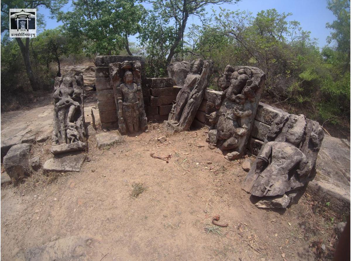 Ruins of idols found in the tiger reserve in Madhya Pradesh.