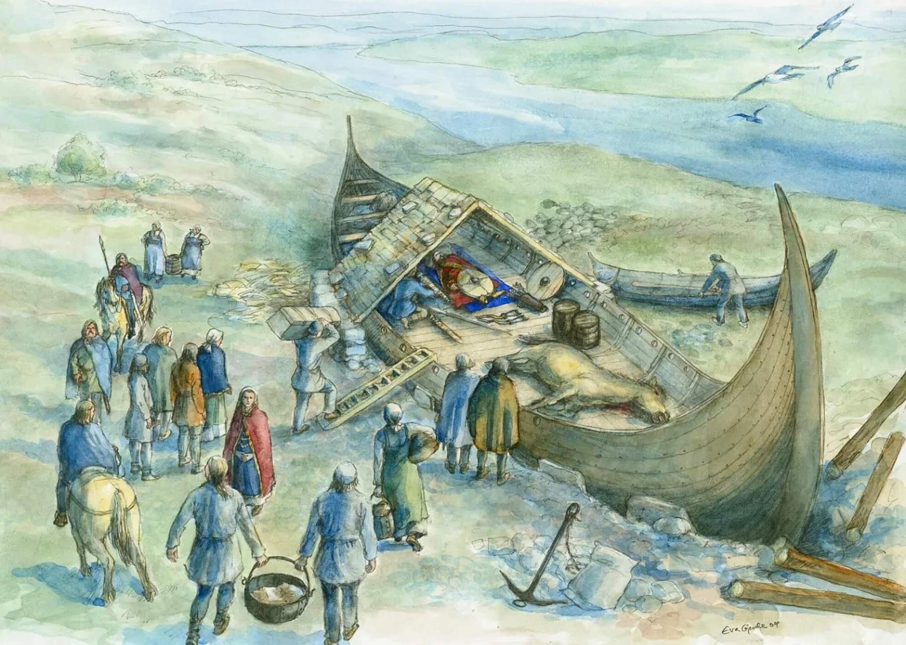 The Storhaug ship burial as it might have appeared in 779.