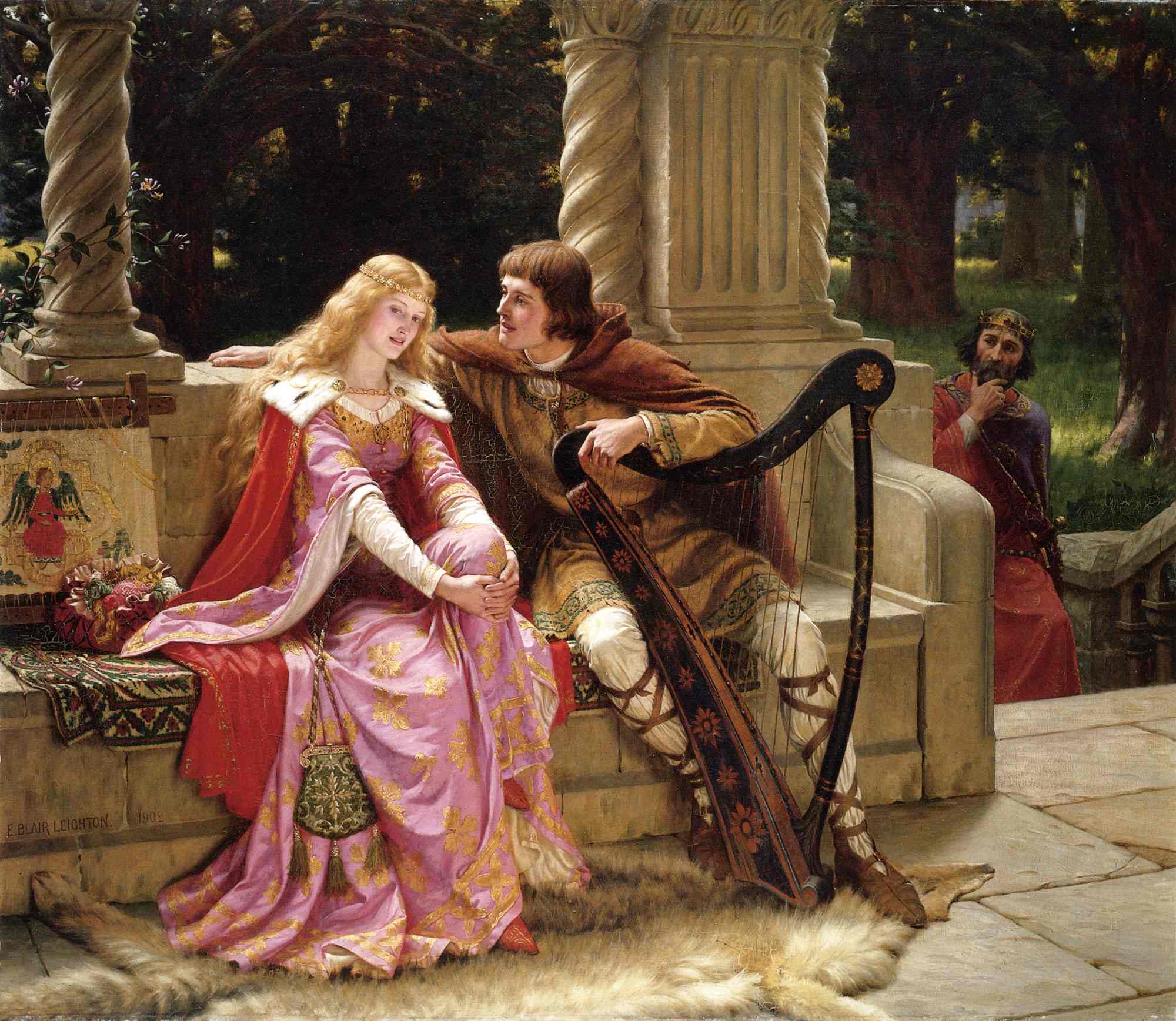 Tristan and Iseult. ‘The End of the Song’ by Edmund Leighton, 1902 ( Wikimedia Commons )