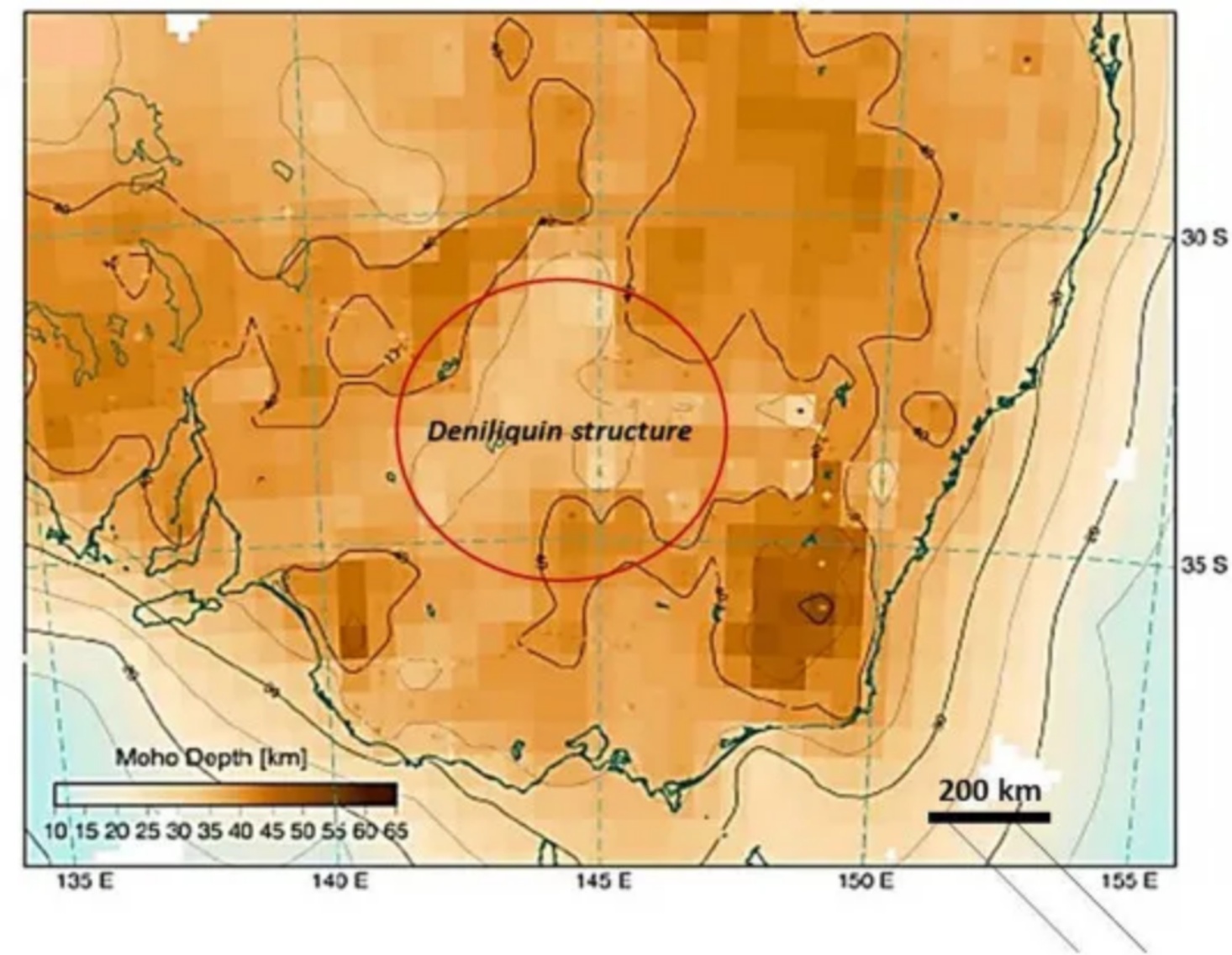 The researchers found that the Deniliquin structure is associated with a large anomaly in the Earth's gravity field. This anomaly is thought to be caused by a large mass of dense rock, which is consistent with the presence of an impact structure.